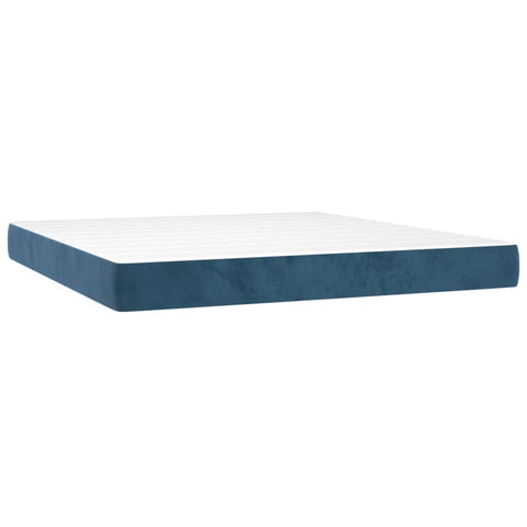 vidaXL Boxspringbett mit Matratze Dunkelblau 90x200 cm Samt