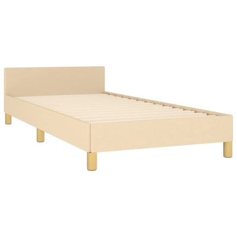 Bettgestell ohne Matratze Creme 90x200 cm Stoff