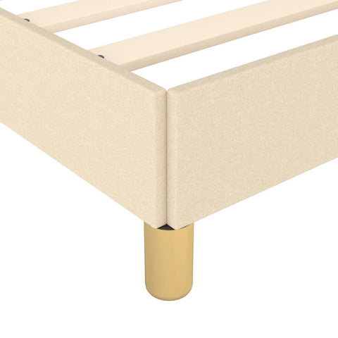 Bettgestell ohne Matratze Creme 90x200 cm Stoff