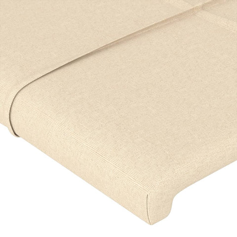 Bettgestell ohne Matratze Creme 90x200 cm Stoff