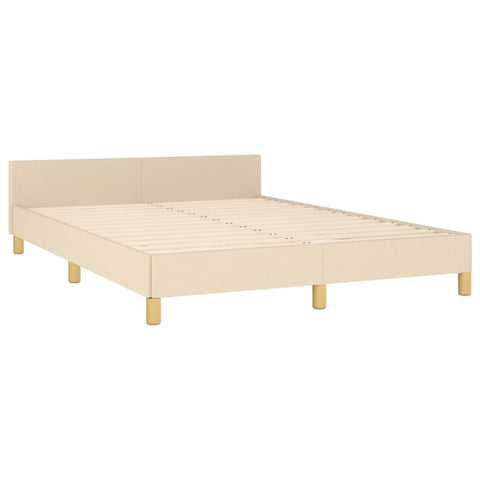 Bettgestell ohne Matratze Creme 140x190 cm Stoff