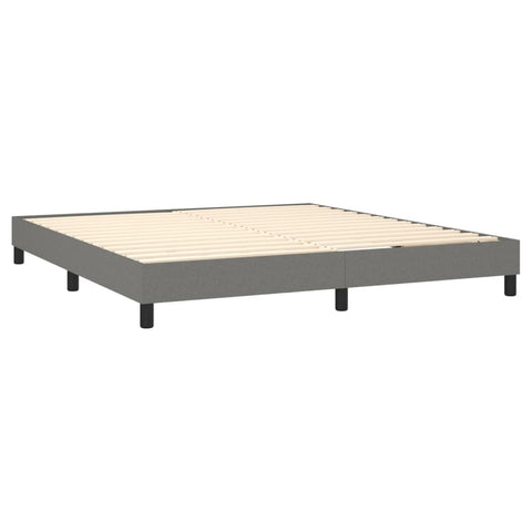 vidaXL Boxspringbett mit Matratze Dunkelgrau 160x200 cm Stoff