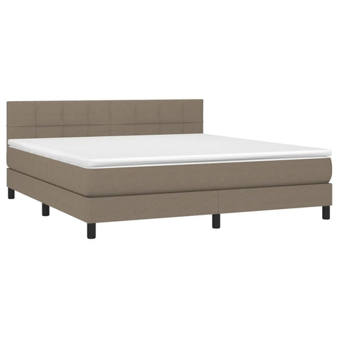 vidaXL Boxspringbett mit Matratze Taupe 180x200 cm Stoff