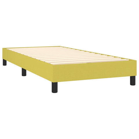 vidaXL Boxspringbett mit Matratze Grün 100x200 cm Stoff