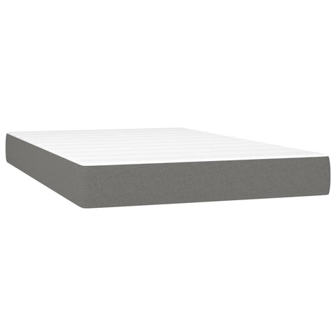 vidaXL Boxspringbett mit Matratze Dunkelgrau 120x200 cm Samt