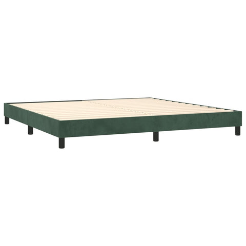 vidaXL Boxspringbett mit Matratze Dunkelgrün 200x200 cm Samt