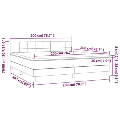 vidaXL Boxspringbett mit Matratze Dunkelgrün 200x200 cm Samt