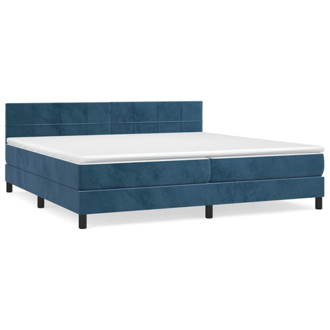 vidaXL Boxspringbett mit Matratze Dunkelblau 200x200 cm Samt