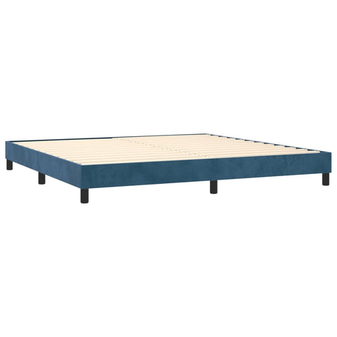 vidaXL Boxspringbett mit Matratze Dunkelblau 200x200 cm Samt