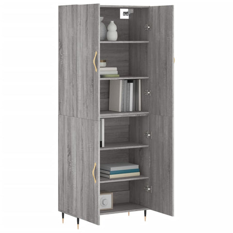 vidaXL Highboard Grau Sonoma 69,5x34x180 cm Holzwerkstoff