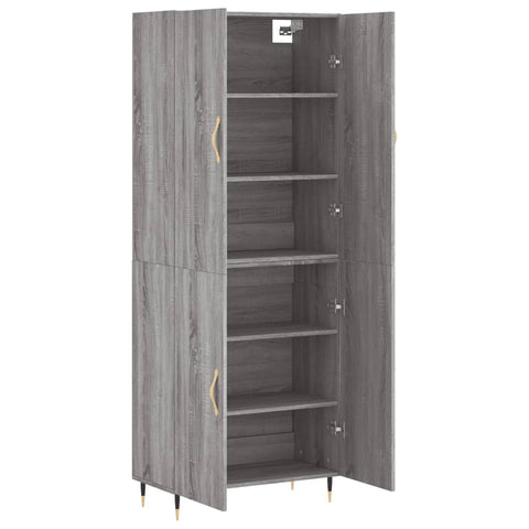 vidaXL Highboard Grau Sonoma 69,5x34x180 cm Holzwerkstoff