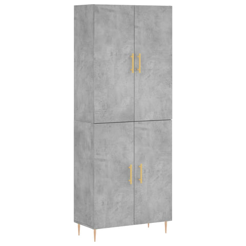 vidaXL Highboard Betongrau 69,5x34x180 cm Holzwerkstoff