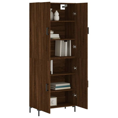 vidaXL Highboard Braun Eichen-Optik 69,5x34x180 cm Holzwerkstoff