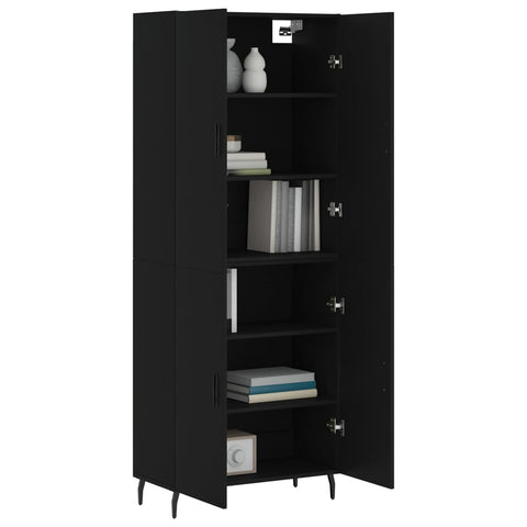 vidaXL Highboard Schwarz 69,5x34x180 cm Holzwerkstoff