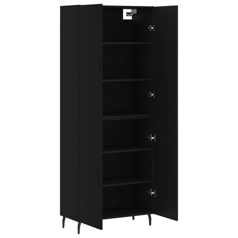 vidaXL Highboard Schwarz 69,5x34x180 cm Holzwerkstoff