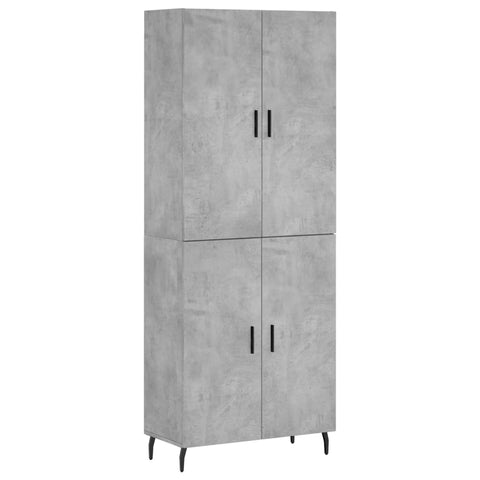 vidaXL Highboard Betongrau 69,5x34x180 cm Holzwerkstoff