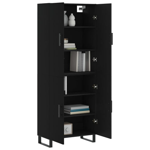 vidaXL Highboard Schwarz 69,5x34x180 cm Holzwerkstoff