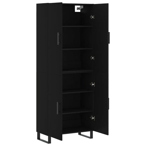 vidaXL Highboard Schwarz 69,5x34x180 cm Holzwerkstoff