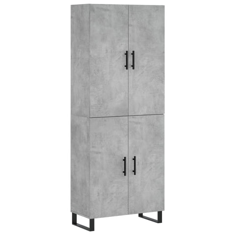 vidaXL Highboard Betongrau 69,5x34x180 cm Holzwerkstoff