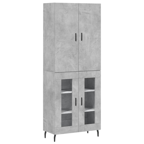 vidaXL Highboard Betongrau 69,5x34x180 cm Holzwerkstoff