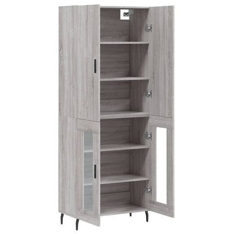 Highboard Grau Sonoma 69,5x34x180 cm Holzwerkstoff