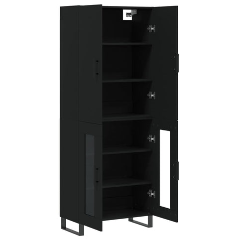 vidaXL Highboard Schwarz 69,5x34x180 cm Holzwerkstoff