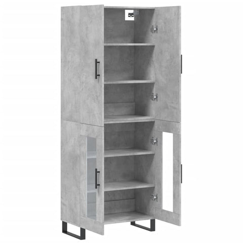 vidaXL Highboard Betongrau 69,5x34x180 cm Holzwerkstoff