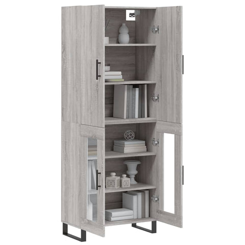 vidaXL Highboard Grau Sonoma 69,5x34x180 cm Holzwerkstoff