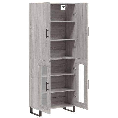 vidaXL Highboard Grau Sonoma 69,5x34x180 cm Holzwerkstoff