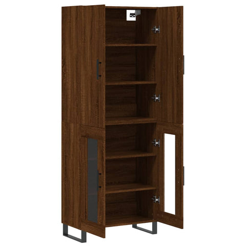 vidaXL Highboard Braun Eichen-Optik 69,5x34x180 cm Holzwerkstoff