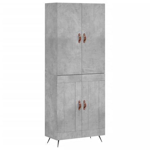 vidaXL Highboard Betongrau 69,5x34x180 cm Holzwerkstoff