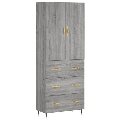 vidaXL Highboard Grau Sonoma 69,5x34x180 cm Holzwerkstoff