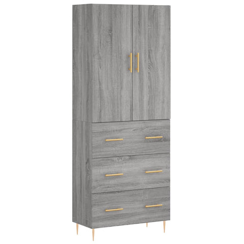 vidaXL Highboard Grau Sonoma 69,5x34x180 cm Holzwerkstoff