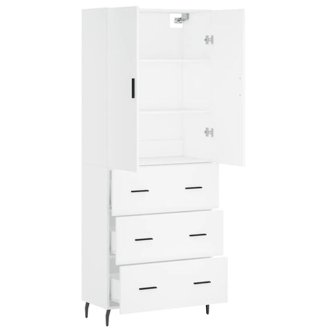 vidaXL Highboard Weiß 69,5x34x180 cm Holzwerkstoff