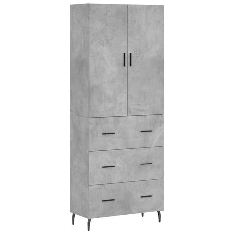 vidaXL Highboard Betongrau 69,5x34x180 cm Holzwerkstoff