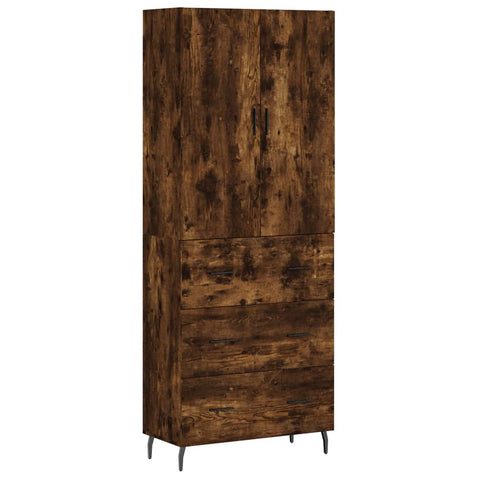 vidaXL Highboard Räuchereiche 69,5x34x180 cm Holzwerkstoff