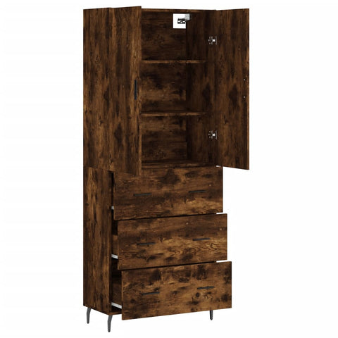 vidaXL Highboard Räuchereiche 69,5x34x180 cm Holzwerkstoff