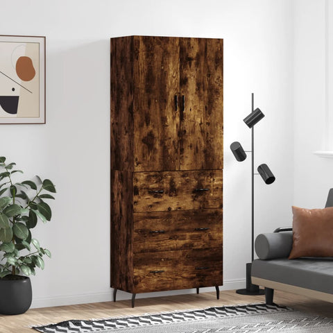 vidaXL Highboard Räuchereiche 69,5x34x180 cm Holzwerkstoff