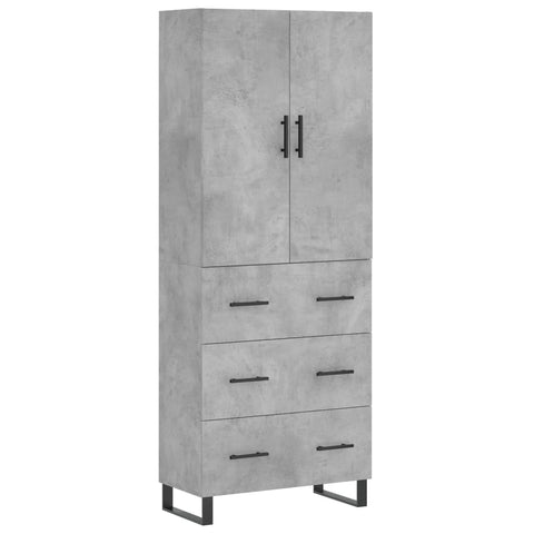 vidaXL Highboard Betongrau 69,5x34x180 cm Holzwerkstoff