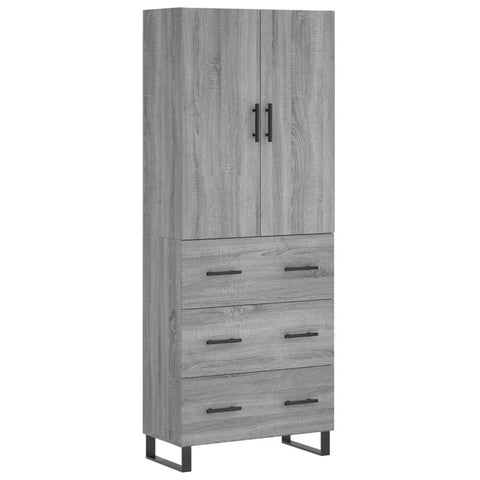 vidaXL Highboard Grau Sonoma 69,5x34x180 cm Holzwerkstoff