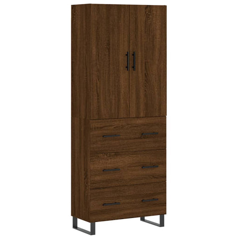 vidaXL Highboard Braun Eichen-Optik 69,5x34x180 cm Holzwerkstoff