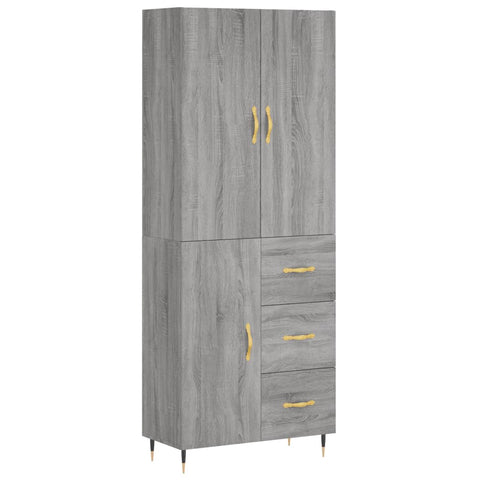 vidaXL Highboard Grau Sonoma 69,5x34x180 cm Holzwerkstoff