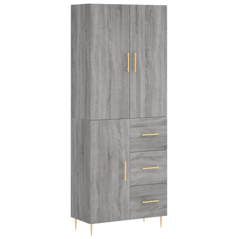 vidaXL Highboard Grau Sonoma 69,5x34x180 cm Holzwerkstoff