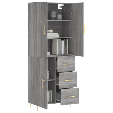 vidaXL Highboard Grau Sonoma 69,5x34x180 cm Holzwerkstoff