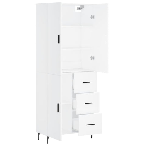 vidaXL Highboard Weiß 69,5x34x180 cm Holzwerkstoff