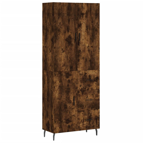 vidaXL Highboard Räuchereiche 69,5x34x180 cm Holzwerkstoff