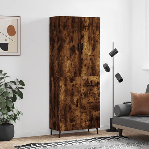 vidaXL Highboard Räuchereiche 69,5x34x180 cm Holzwerkstoff