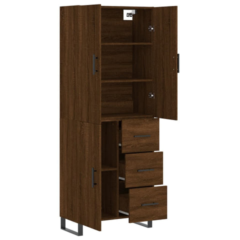 vidaXL Highboard Braun Eichen-Optik 69,5x34x180 cm Holzwerkstoff