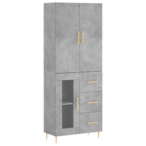 vidaXL Highboard Betongrau 69,5x34x180 cm Holzwerkstoff