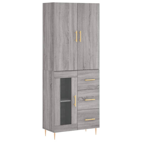 vidaXL Highboard Grau Sonoma 69,5x34x180 cm Holzwerkstoff